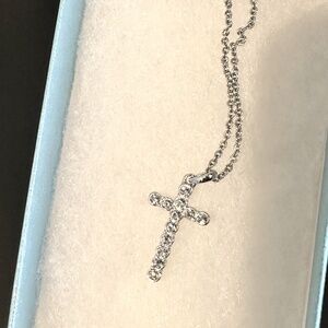Touchstone Petite Crystal Cross Necklace